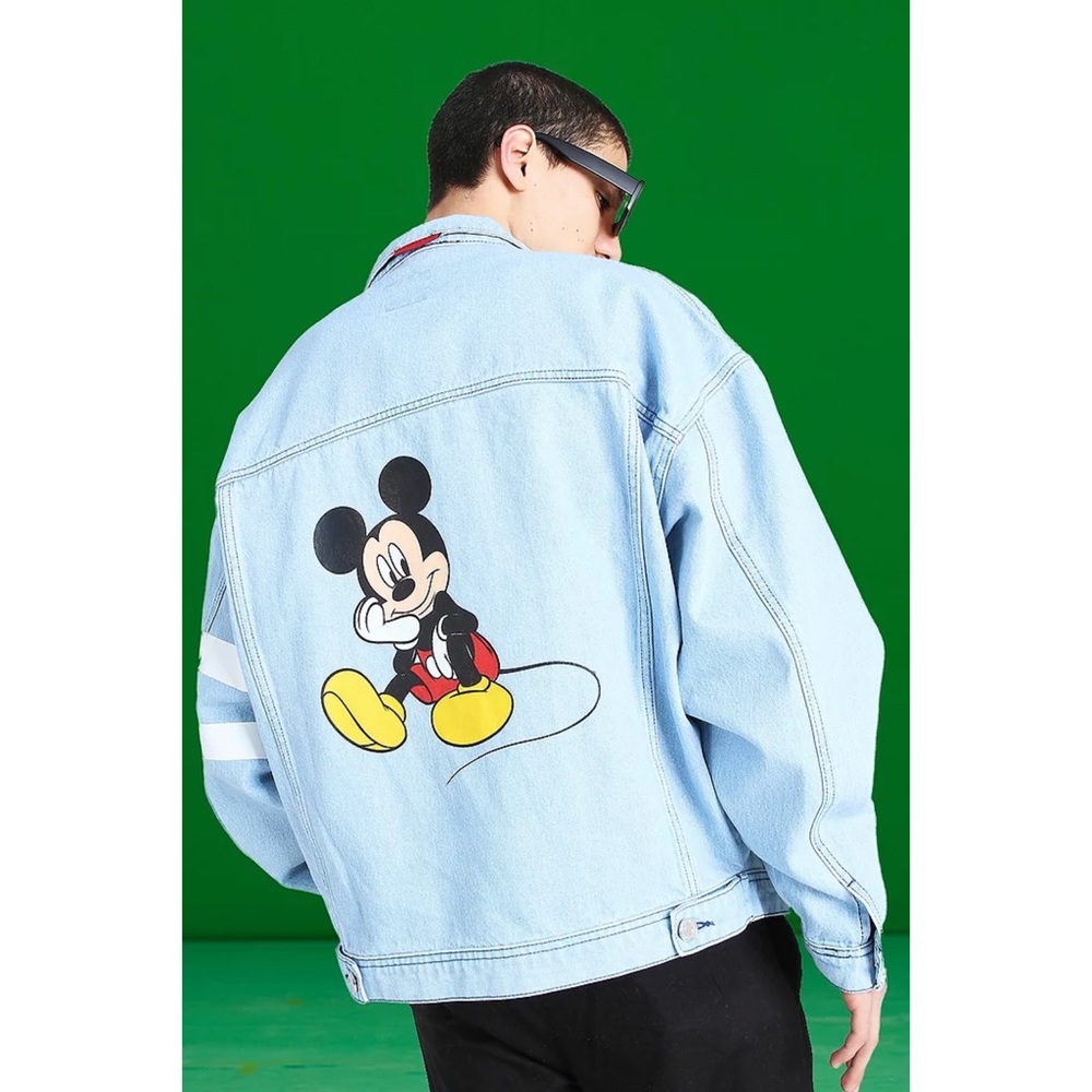 Boohoo Men’s Mickey Mouse Denim Jacket Size M